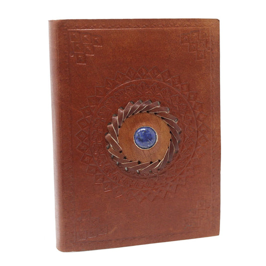 Handmade Leather-Bound Eco-Friendly Notebook - Medium / Brown / Lapis