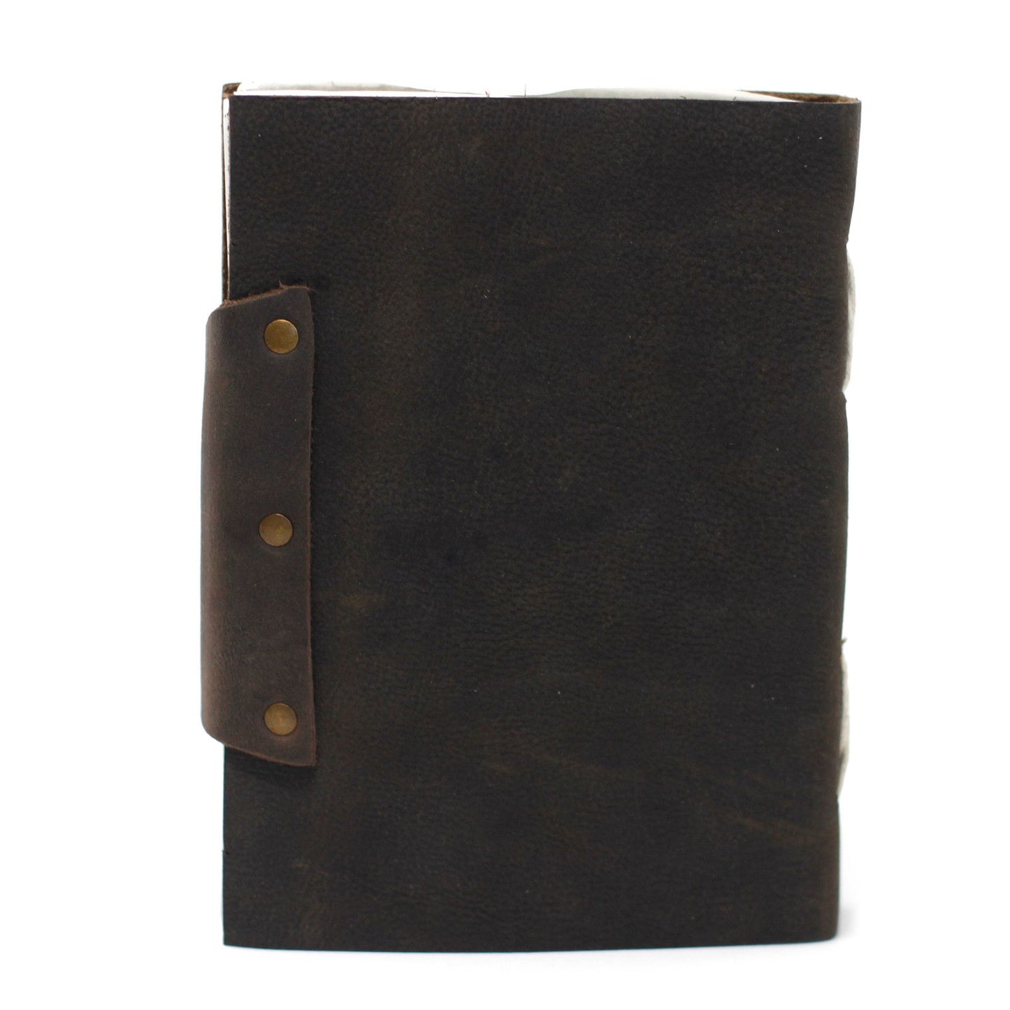 Handmade Leather-Bound Eco-Friendly Journal with Metal Clasp - Medium / Black / Confessions
