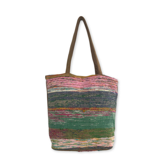 Dusk Recycled Rug Tote, alternate product view 4 from Quintessential Holistic Health.