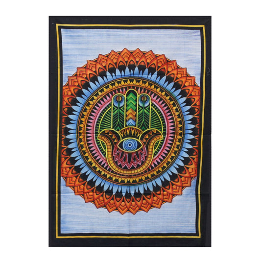 Hand Brushed Cotton Wall Art - Hamsa