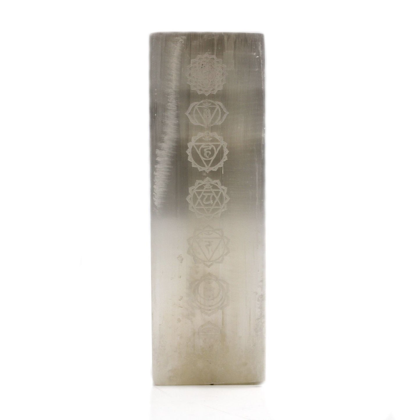 Handmade Selenite Block Lamp - Seven Chakra