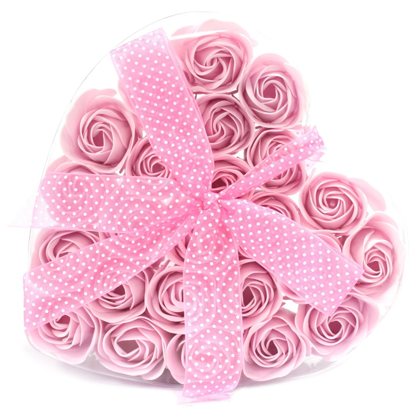 24 Luxury Soap Flowers - Heart / Pink