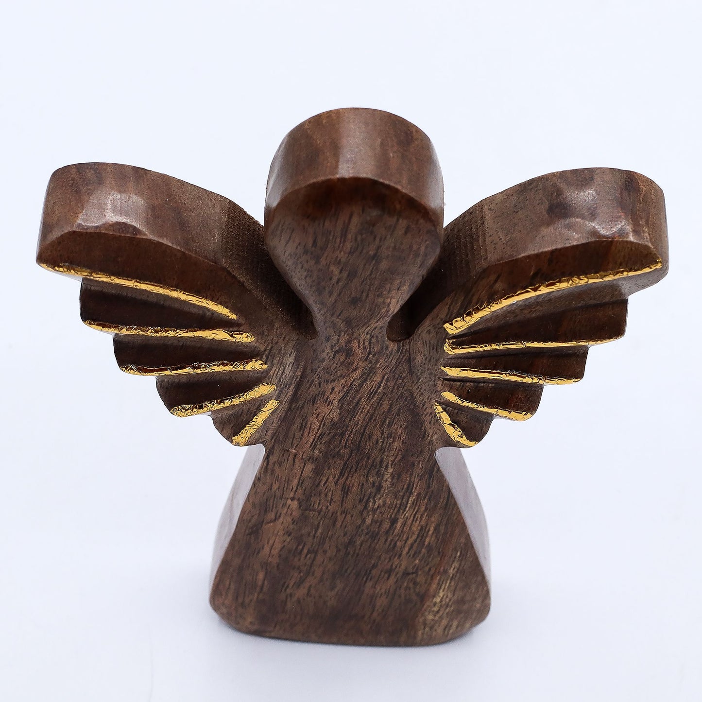 Hand Carved Mango Wooden Angel - Large / Gold Decor