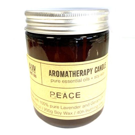 Peace - Aromatherapy Eco-Friendly Soy Wax Candle - Lavender and Geranium