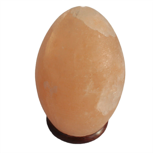 Hand Carved 240v Himalayan Salt Crystal Lamp with Base - Natural / Egg / 3Kg - 3.5Kg