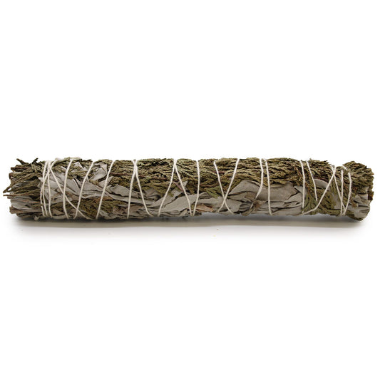 22.5cm Handcrafted Incense Smudge Stick - White Sage and Cedar
