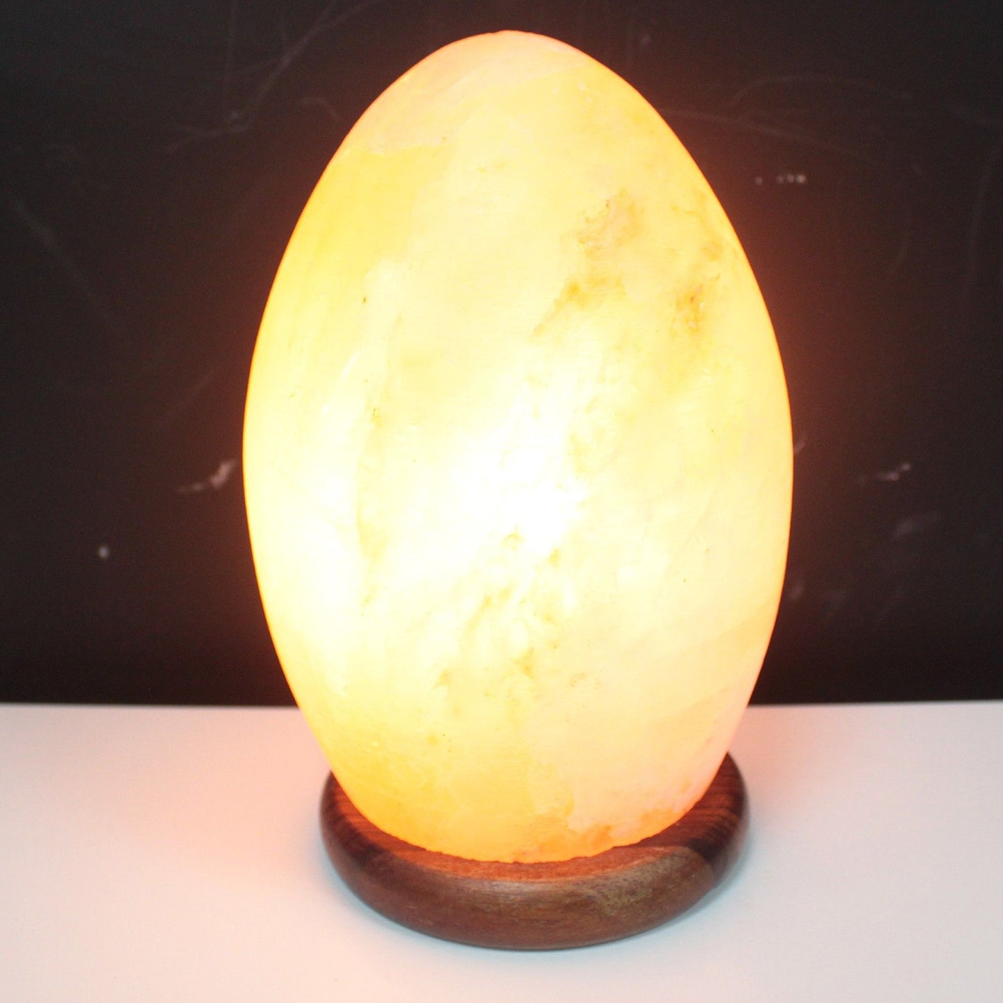 Hand Carved 240v Himalayan Salt Crystal Lamp with Base - Natural / Egg / 3Kg - 3.5Kg