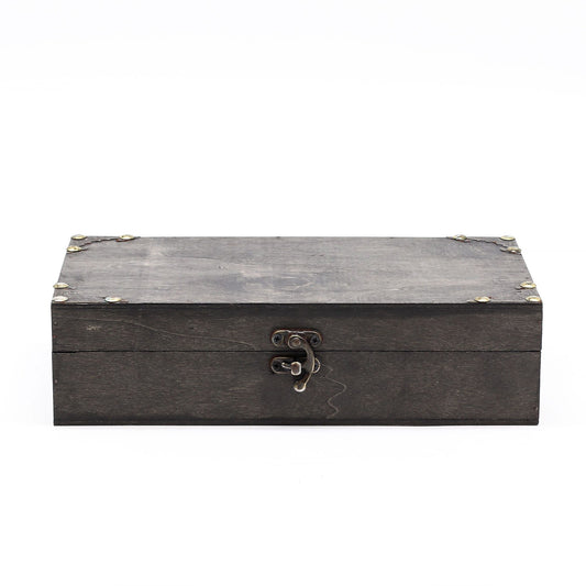 Decorative Vintage Style Storage Tea Chest - Large / Grey