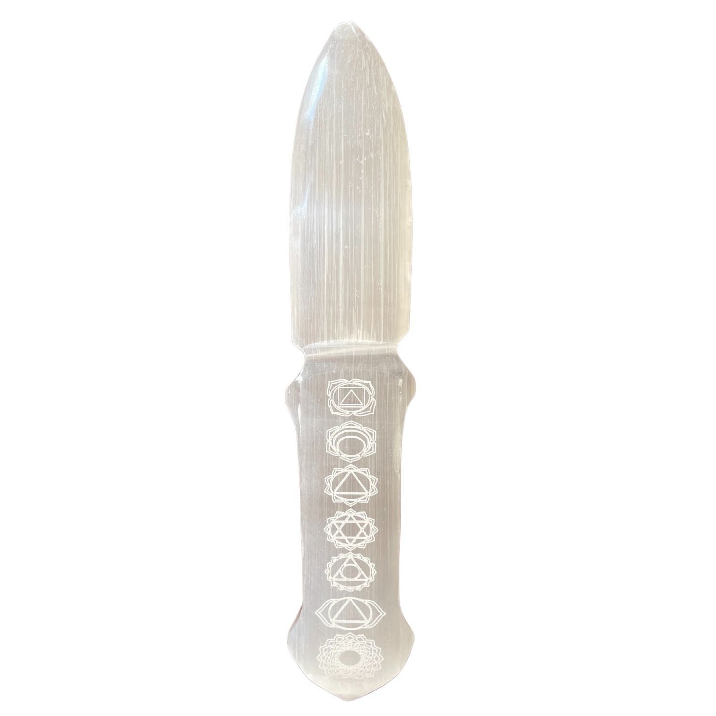 Handmade Selenite Ceremonial Knife - Chakra