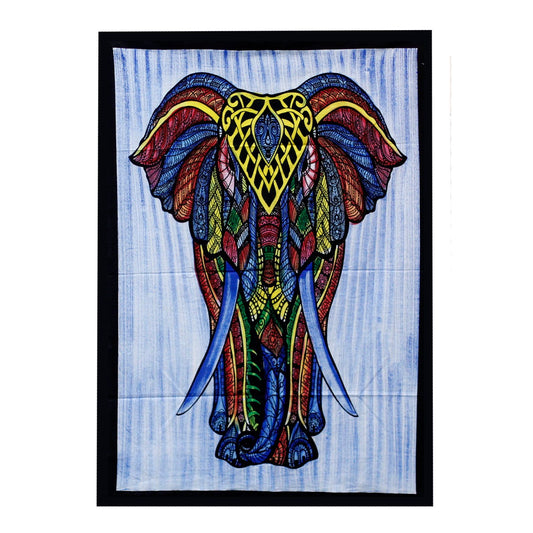 Hand Brushed Cotton Wall Art - Elephant