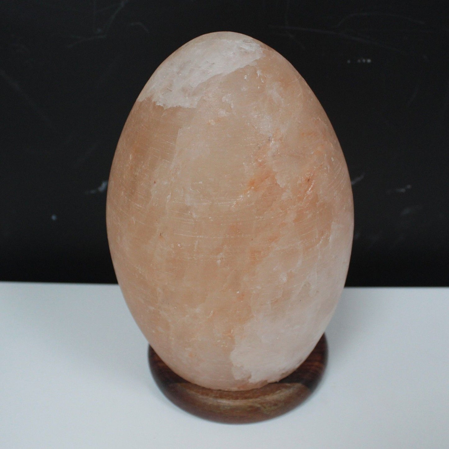 Hand Carved 240v Himalayan Salt Crystal Lamp with Base - Natural / Egg / 3Kg - 3.5Kg