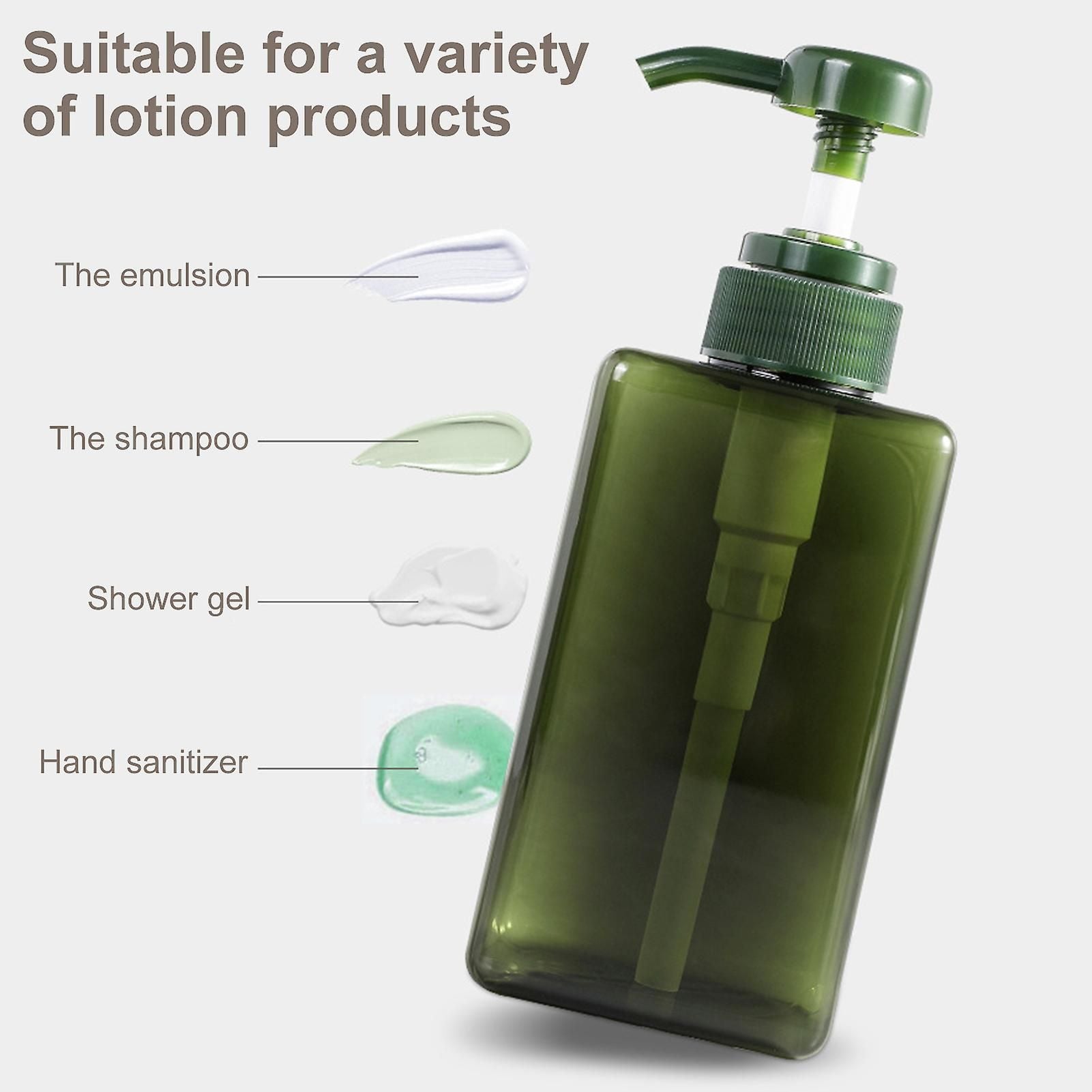Green 280ml reusable tall dispenser bottle with pump, alternate product view from Quintessential Holistic Health.