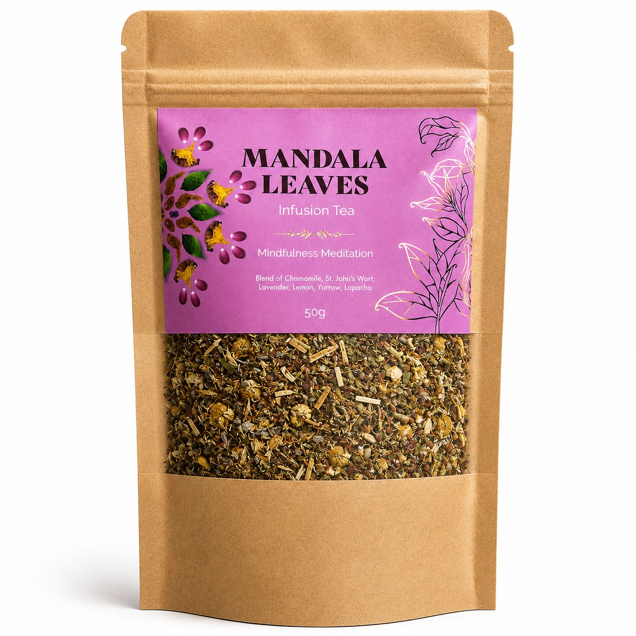 Mindfulness Meditation Blend Artisan Tea - Bagged - 50g - main product image from Quintessential Holistic Health Ltd UK