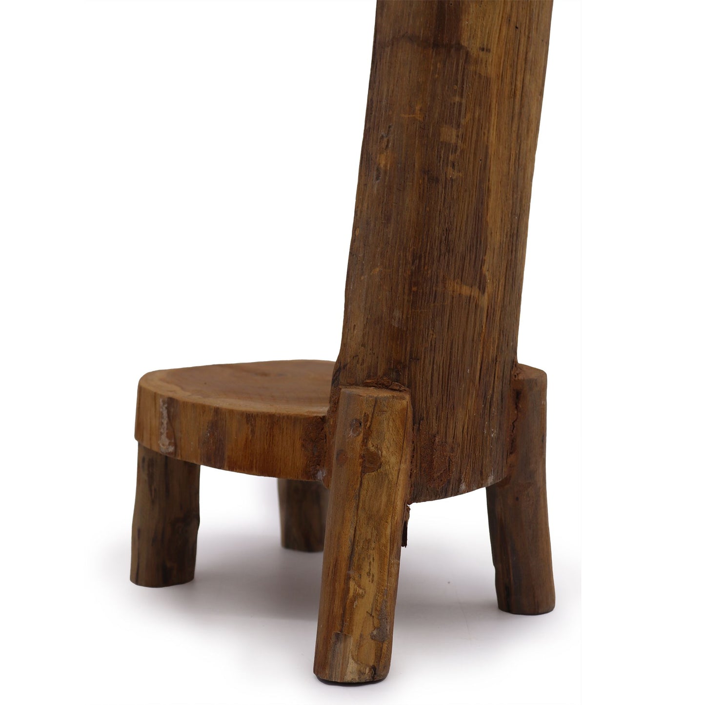 Eco-Friendly Teak Log 3 Shelf Corner Unit - Natural