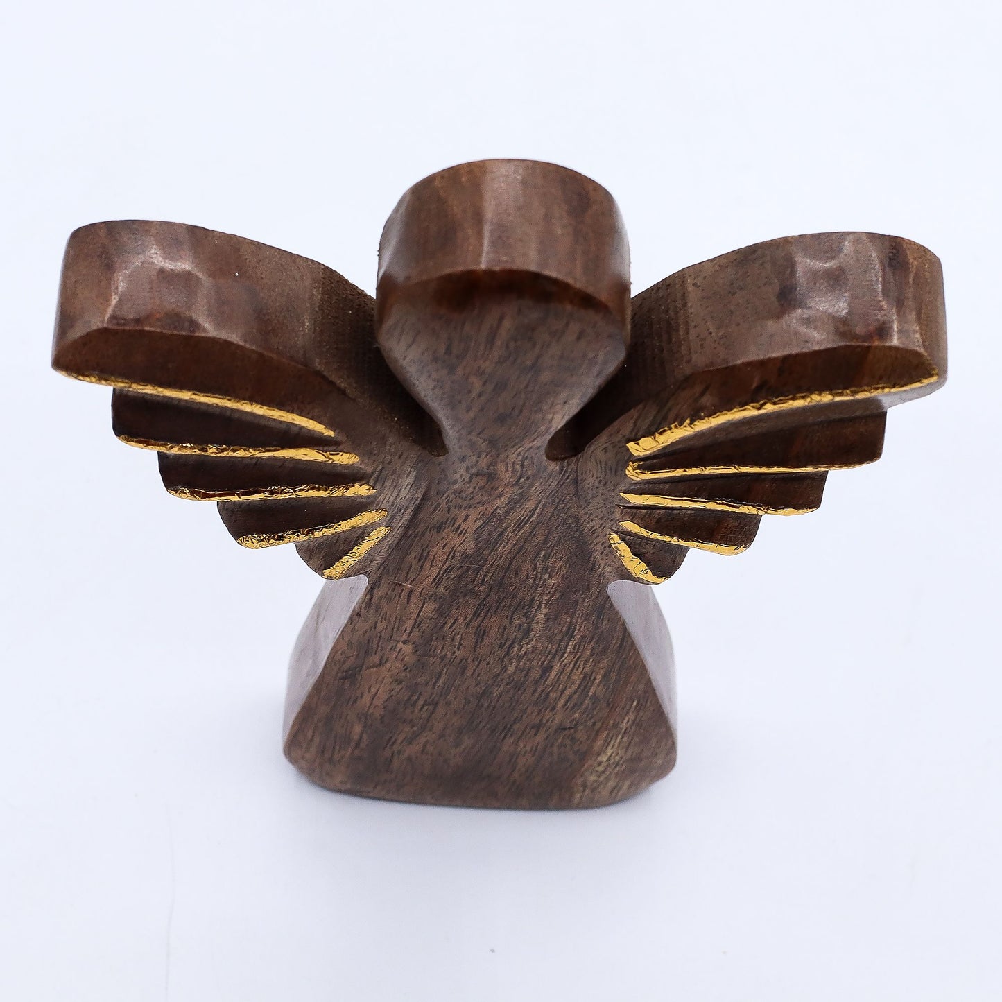 Hand Carved Mango Wooden Angel - Large / Gold Decor