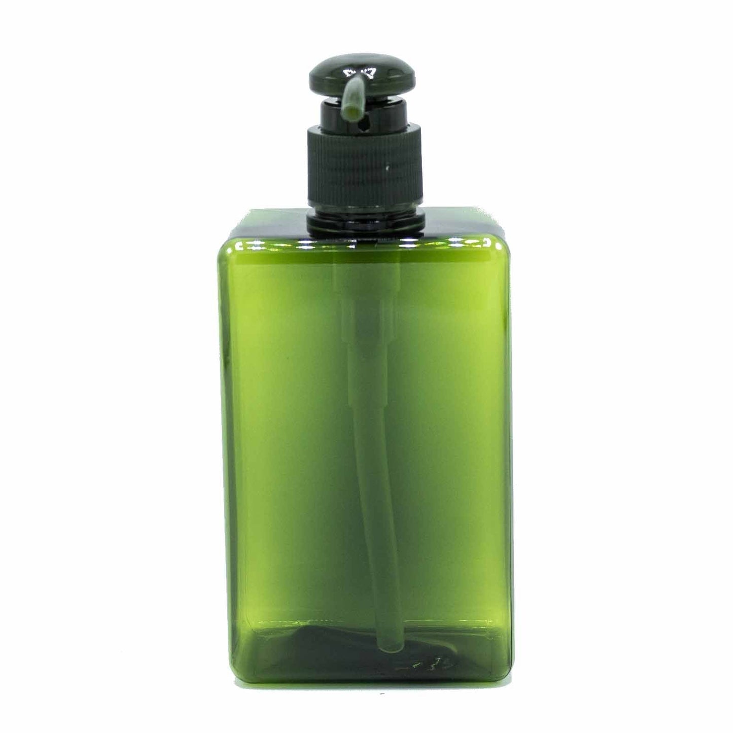 Green 280ml reusable tall dispenser bottle with pump, packaging detail from Quintessential Holistic Health.