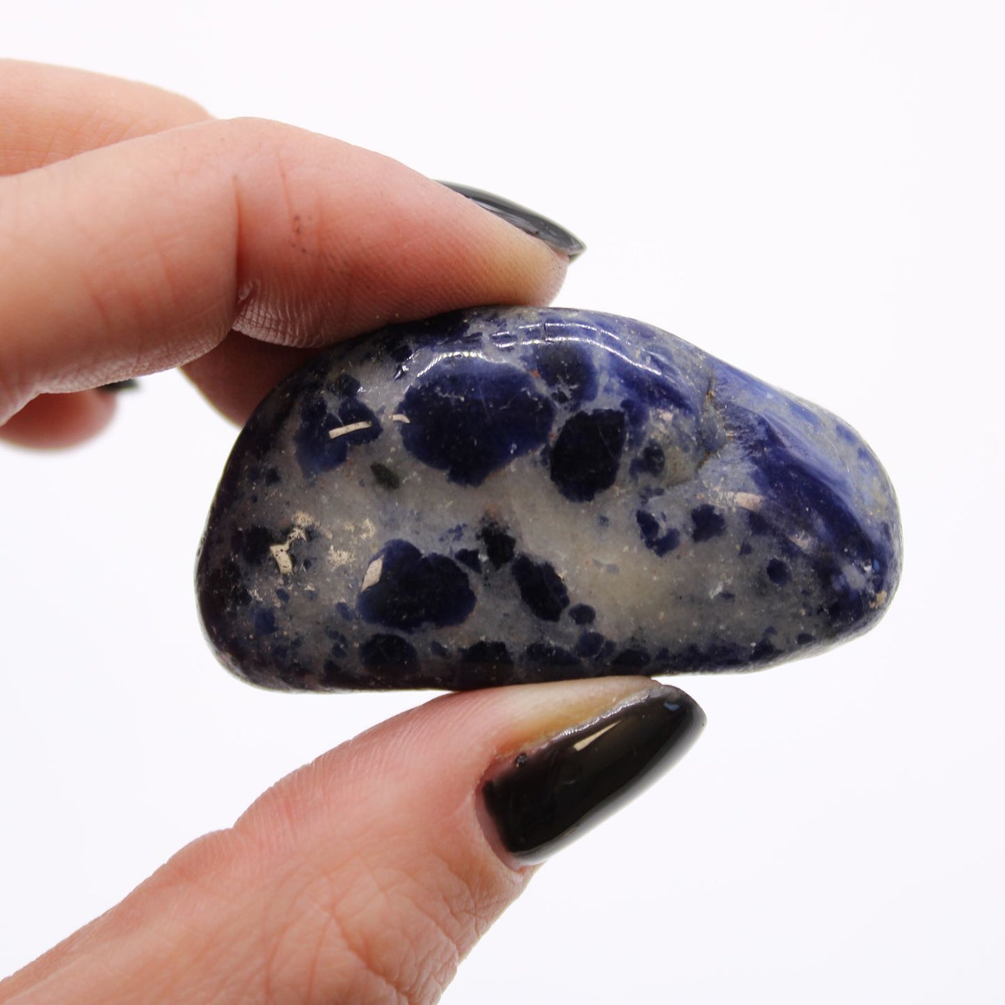 12 x Polished Natural Tumble Stones - Medium / Pure Blue Sodalite