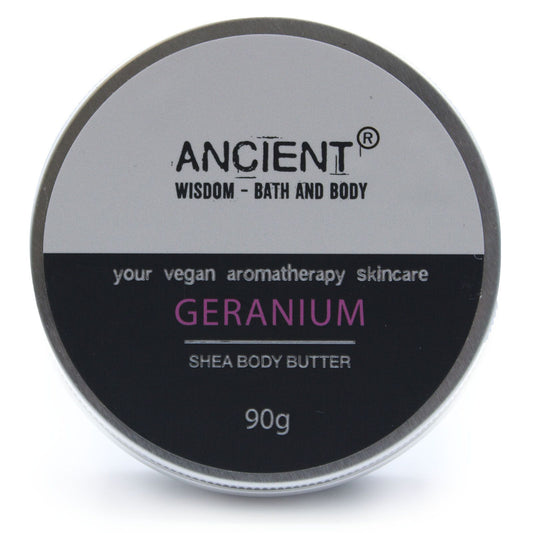 90g Vegan-Friendly Pure Essential Oil Aromatherapy Shea Body Butter - Geranium