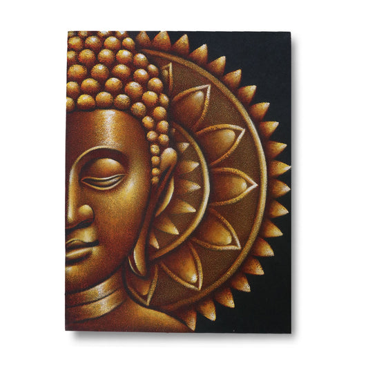 Hand Painted Half Buddha Mandala - Gold