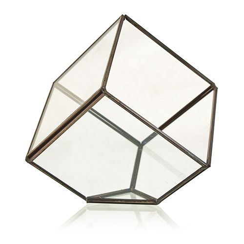 Glass and Brass Terrarium - Corner / Cube