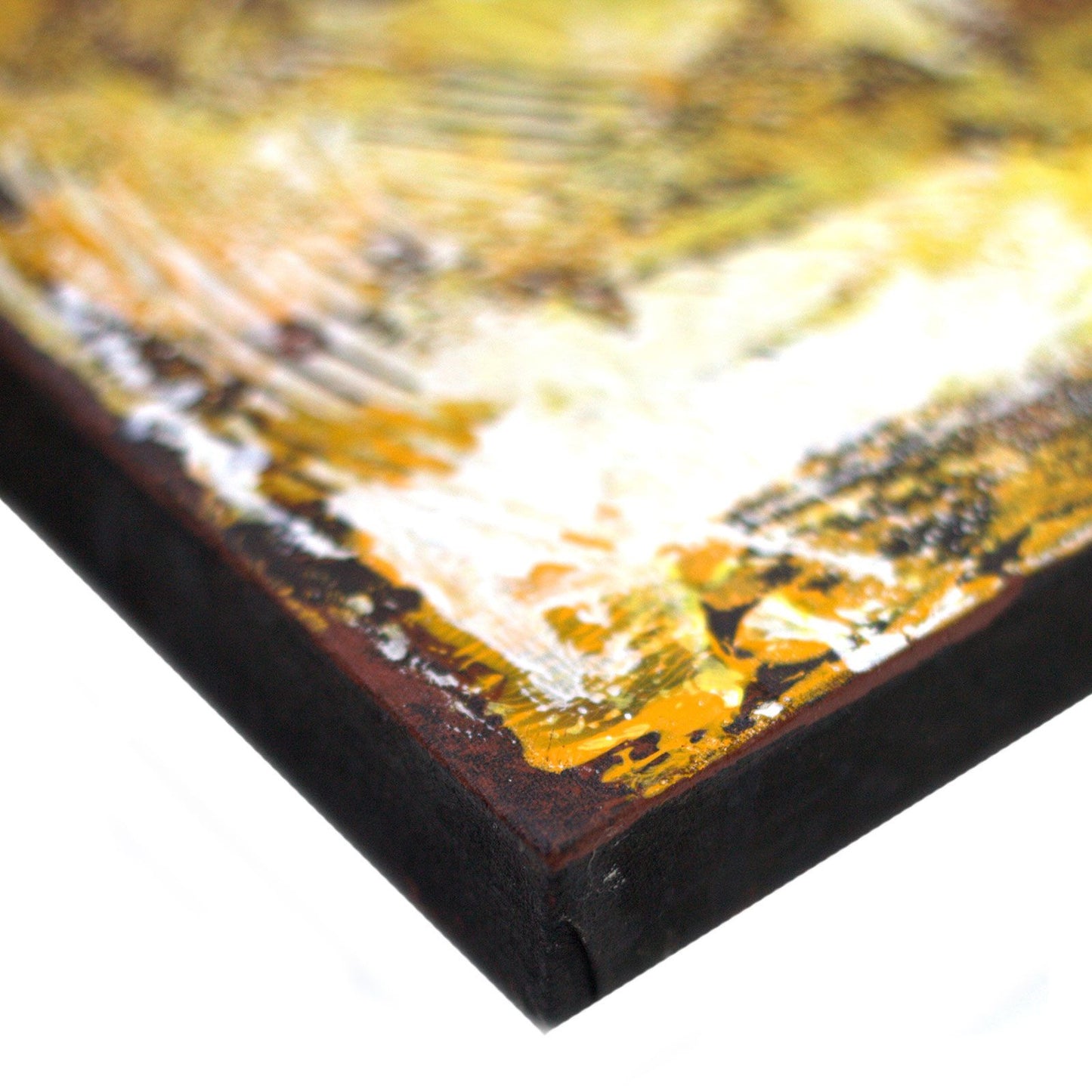 Hand Painted Buddha Painting - Black / Three Heads