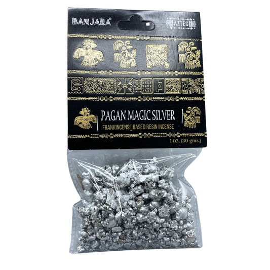 Handcrafted Banjara Tree Resin - Pagan Magic Silver product packaging on clean background from Quintessential Holistic Health Ltd