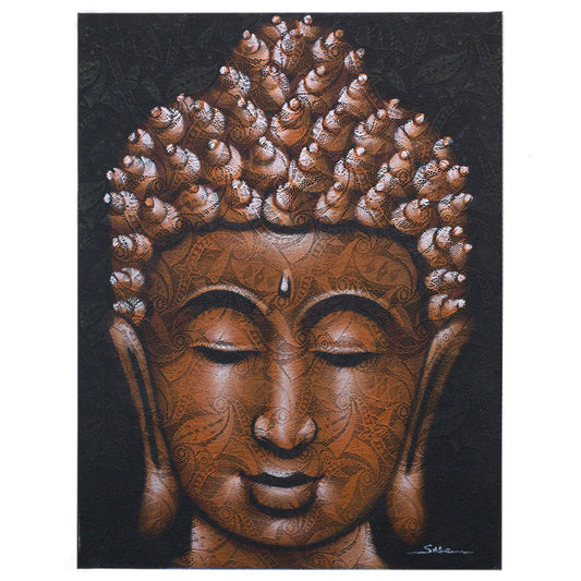 Hand Painted Buddha Painting - Copper Brocade Detail - main product image from Quintessential Holistic Health Ltd UK