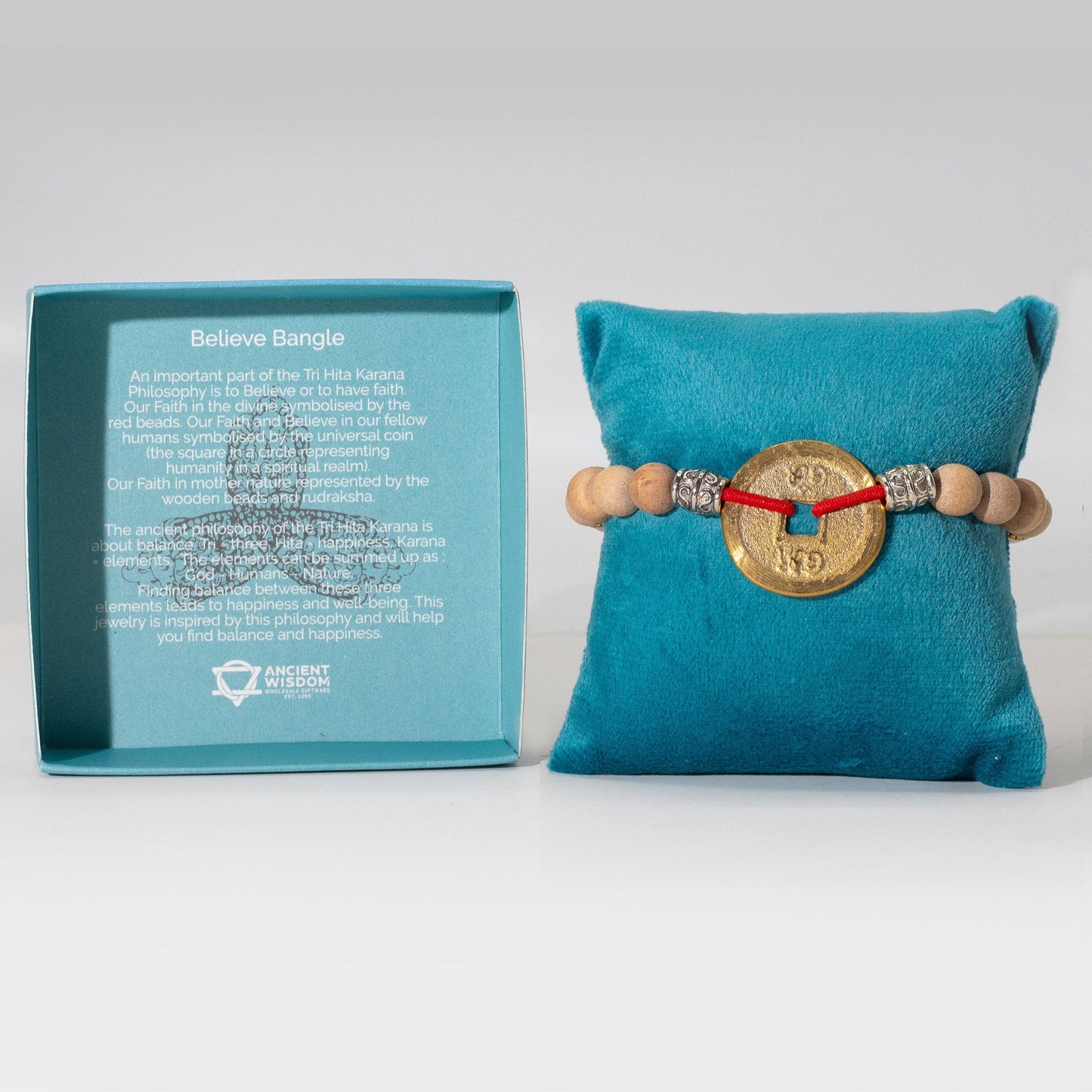 Tri Hita Karana Bracelet - Believe product packaging on clean background from Quintessential Holistic Health Ltd
