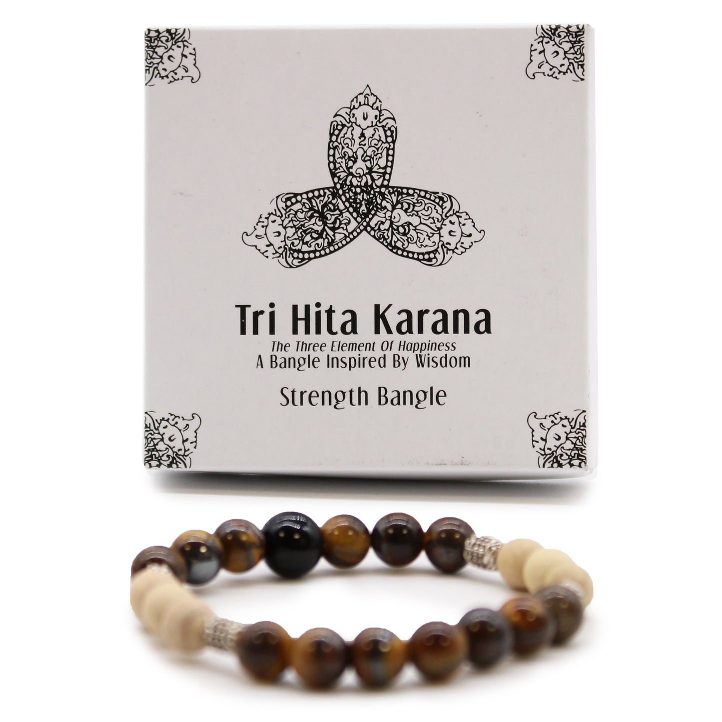 Tri Hita Karana Bracelet - Strength product packaging on clean background from Quintessential Holistic Health Ltd