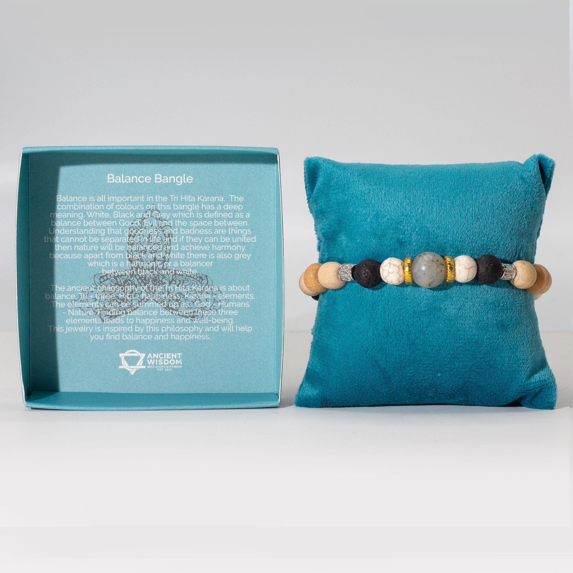 Tri Hita Karana Bracelet - Balance product packaging on clean background from Quintessential Holistic Health Ltd
