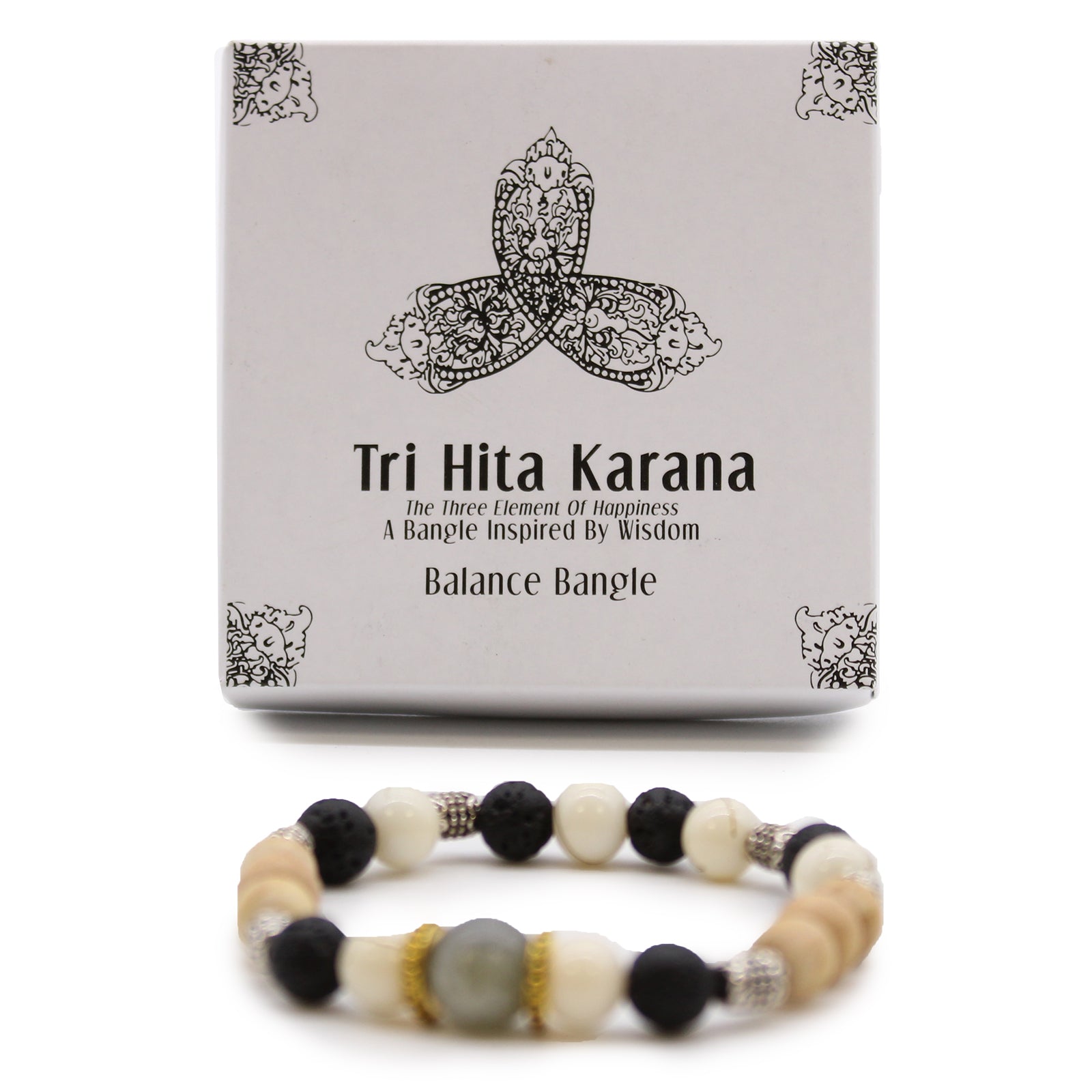 Tri Hita Karana Bracelet - Balance product packaging on clean background from Quintessential Holistic Health Ltd