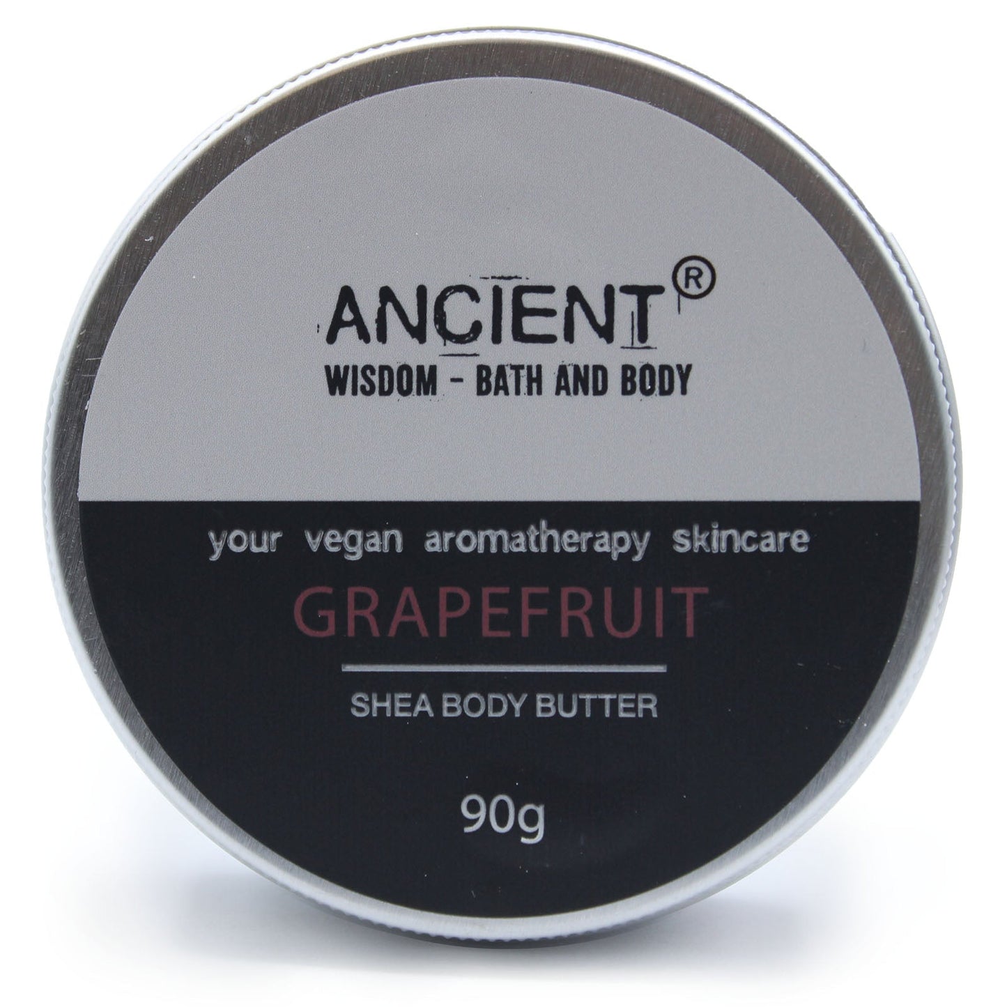 90g Vegan-Friendly Pure Essential Oil Aromatherapy Shea Body Butter - Grapefruit product packaging on clean background from Quintessential Holistic Health Ltd
