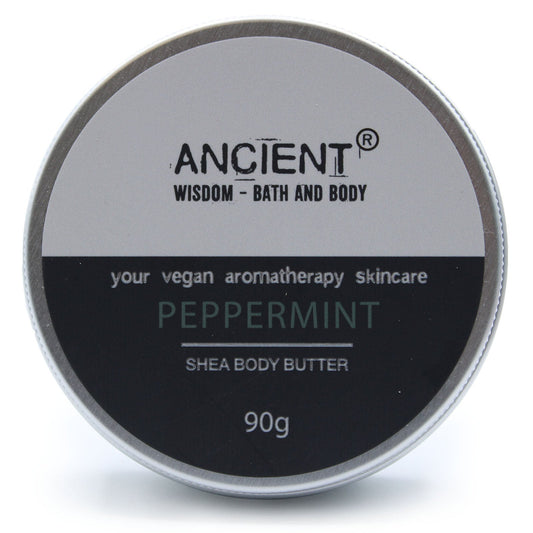 Vegan-Friendly Pure Essential Oil Aromatherapy Shea Body Butter - Peppermint - 90g - main product image from Quintessential Holistic Health Ltd UK