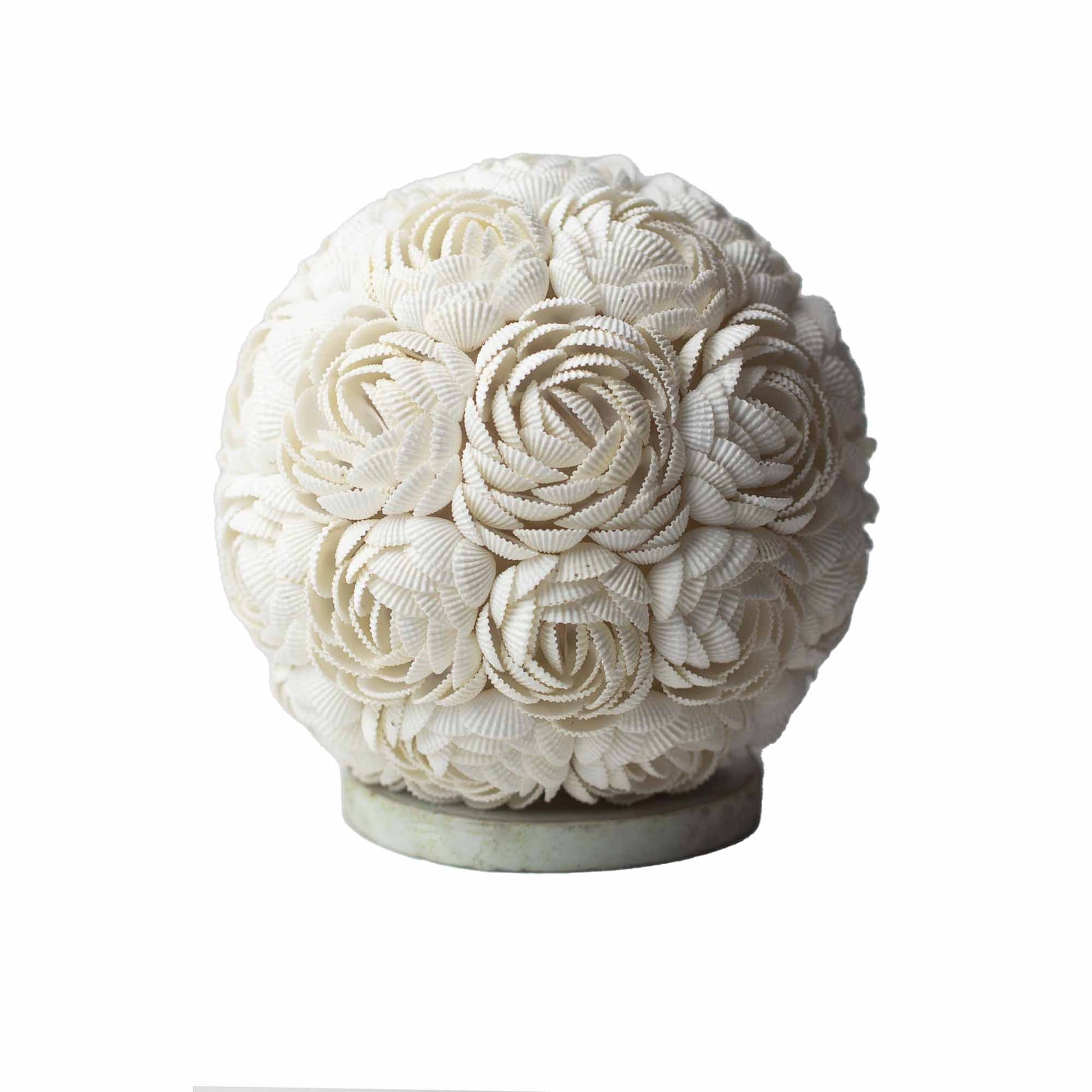 Handcrafted LED Boho Seashell Lamp - Small / Rose / Round product packaging on clean background from Quintessential Holistic Health Ltd
