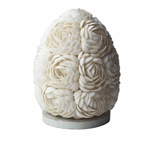 Handcrafted LED Boho Seashell Lamp - Small / Rose / Oval product packaging on clean background from Quintessential Holistic Health Ltd