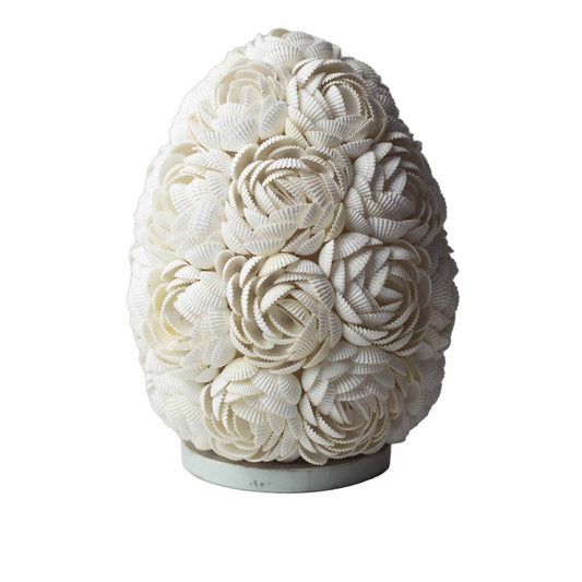 Handcrafted LED Boho Seashell Lamp - Large / Rose / Oval product packaging on clean background from Quintessential Holistic Health Ltd