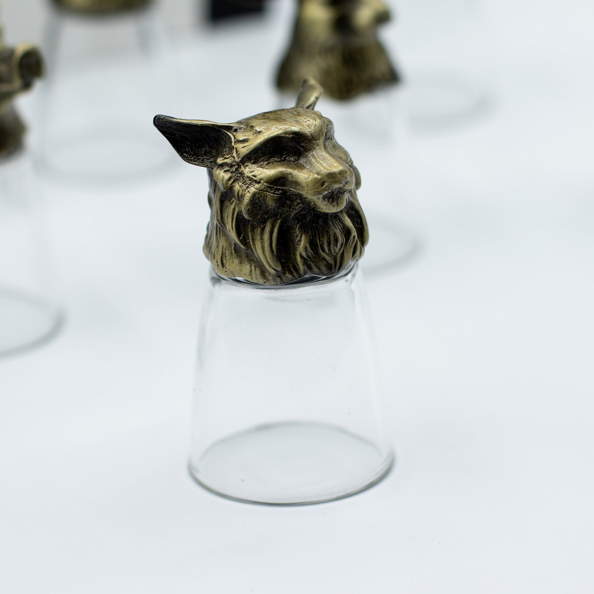 Set of 12 x 25ml Mystical Forest Creatures Glasses - Antique Bronze product packaging on clean background from Quintessential Holistic Health Ltd