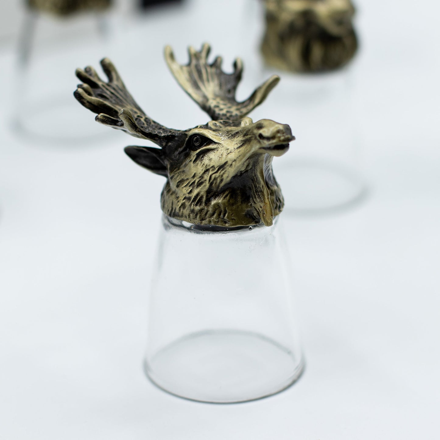 Set of 12 x 25ml Mystical Forest Creatures Glasses - Antique Bronze product packaging on clean background from Quintessential Holistic Health Ltd