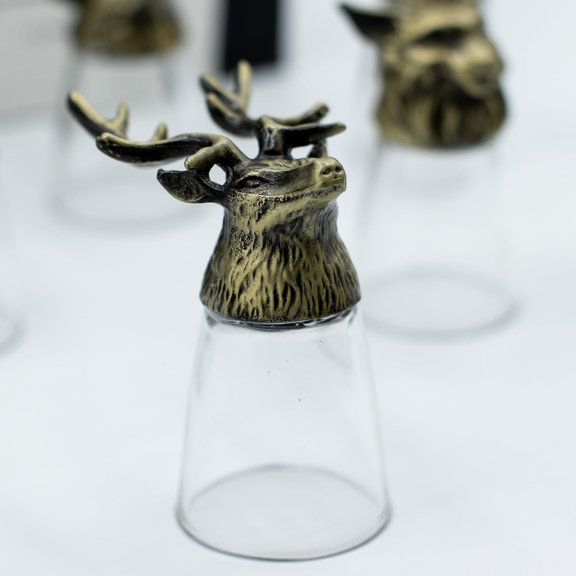 Set of 12 x 25ml Mystical Forest Creatures Glasses - Antique Bronze product packaging on clean background from Quintessential Holistic Health Ltd