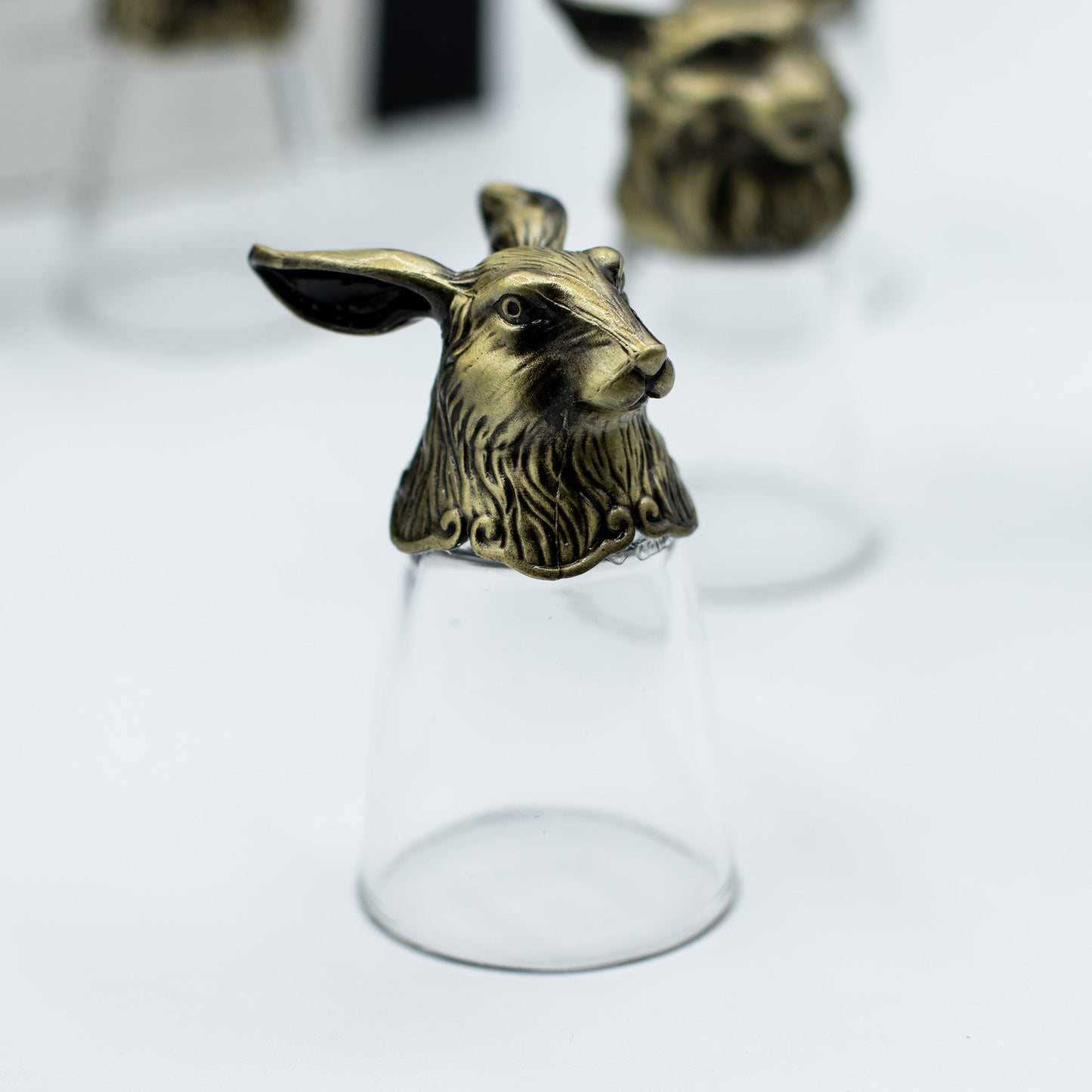 Set of 12 x 25ml Mystical Forest Creatures Glasses - Antique Bronze product packaging on clean background from Quintessential Holistic Health Ltd