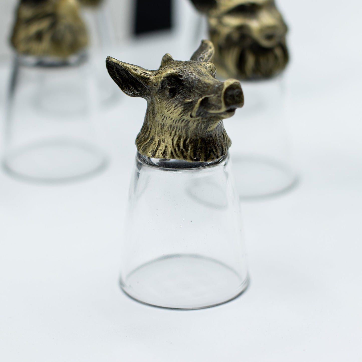 Set of 12 x 25ml Mystical Forest Creatures Glasses - Antique Bronze product packaging on clean background from Quintessential Holistic Health Ltd