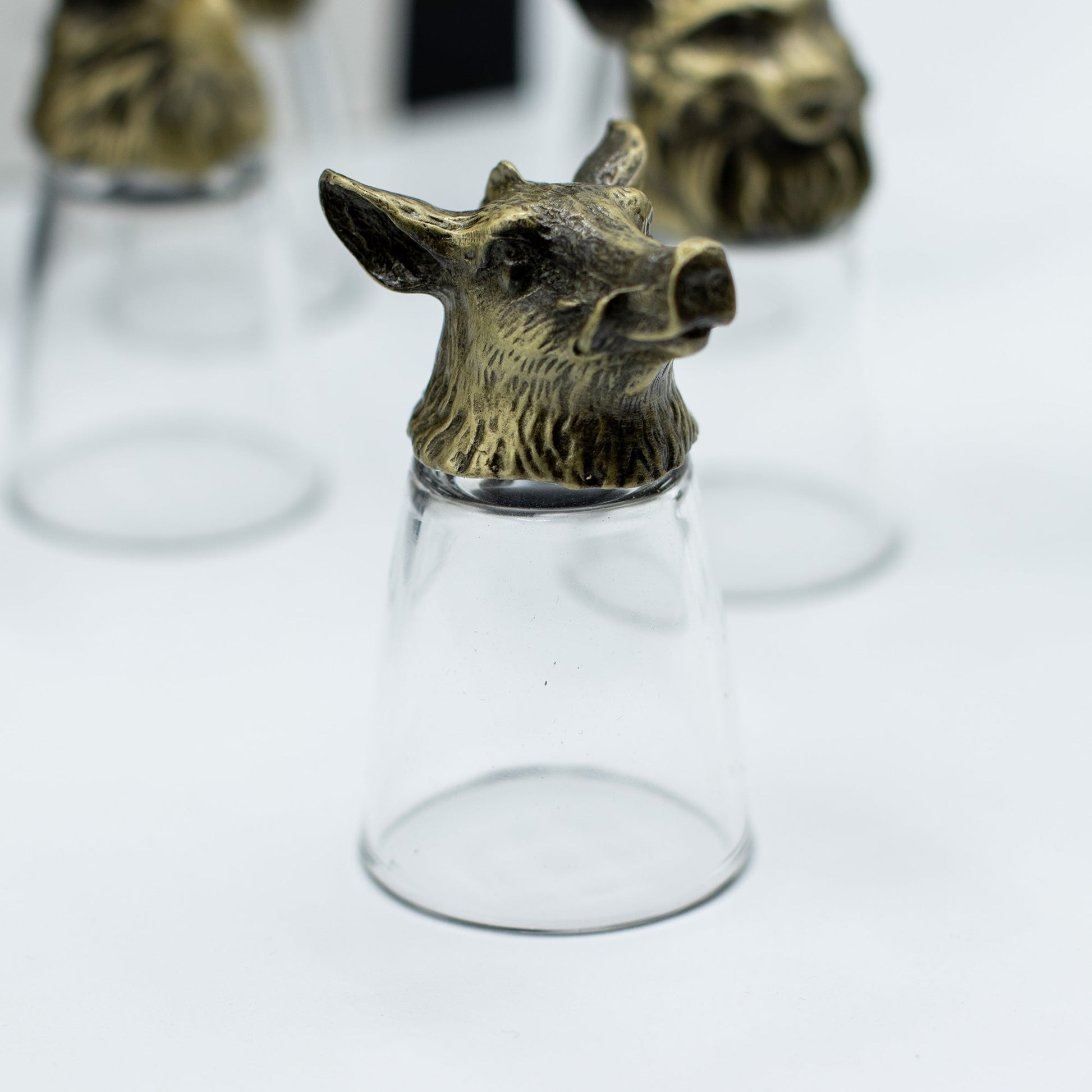 Set of 12 x 25ml Mystical Forest Creatures Glasses - Antique Bronze product packaging on clean background from Quintessential Holistic Health Ltd