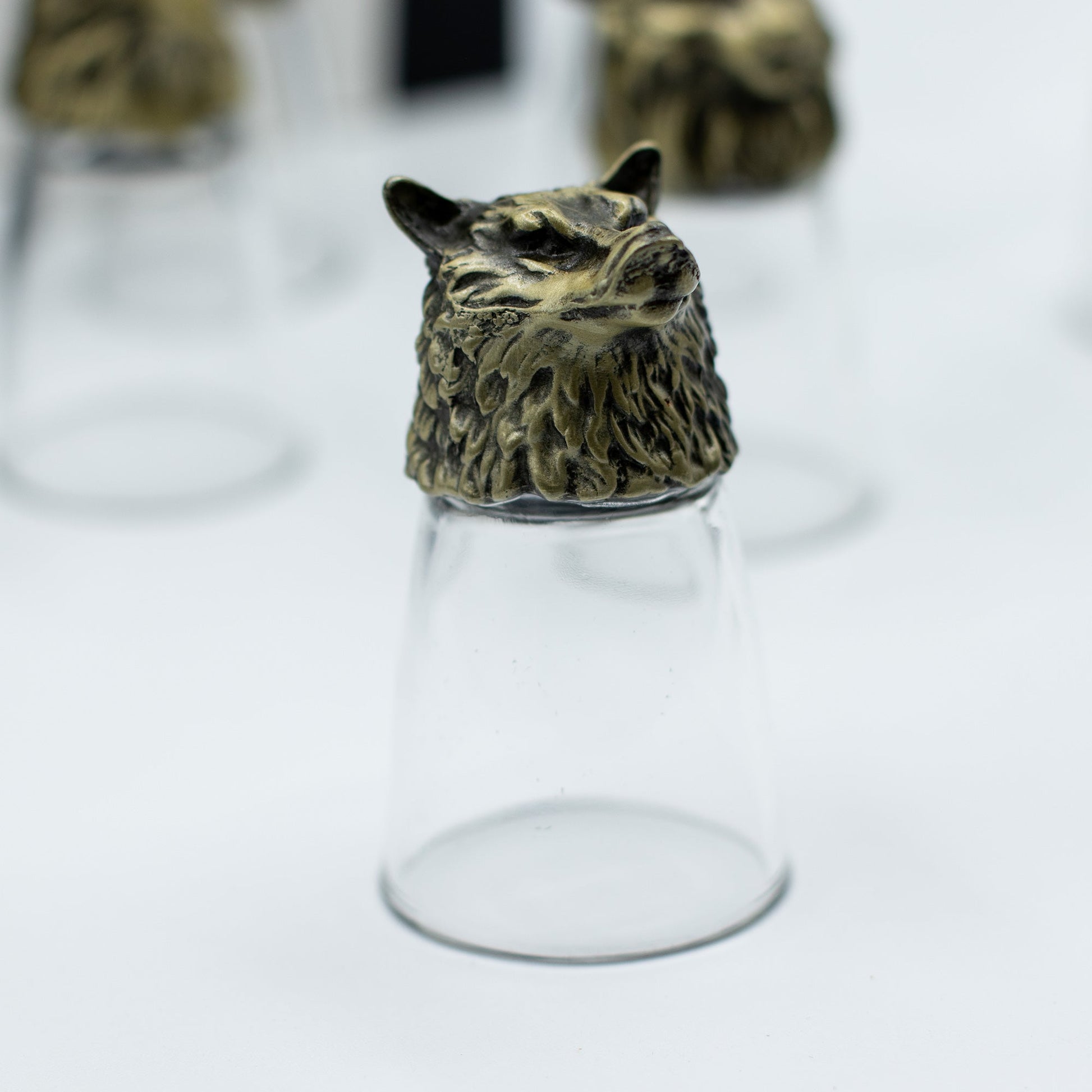 Set of 12 x 25ml Mystical Forest Creatures Glasses - Antique Bronze product packaging on clean background from Quintessential Holistic Health Ltd