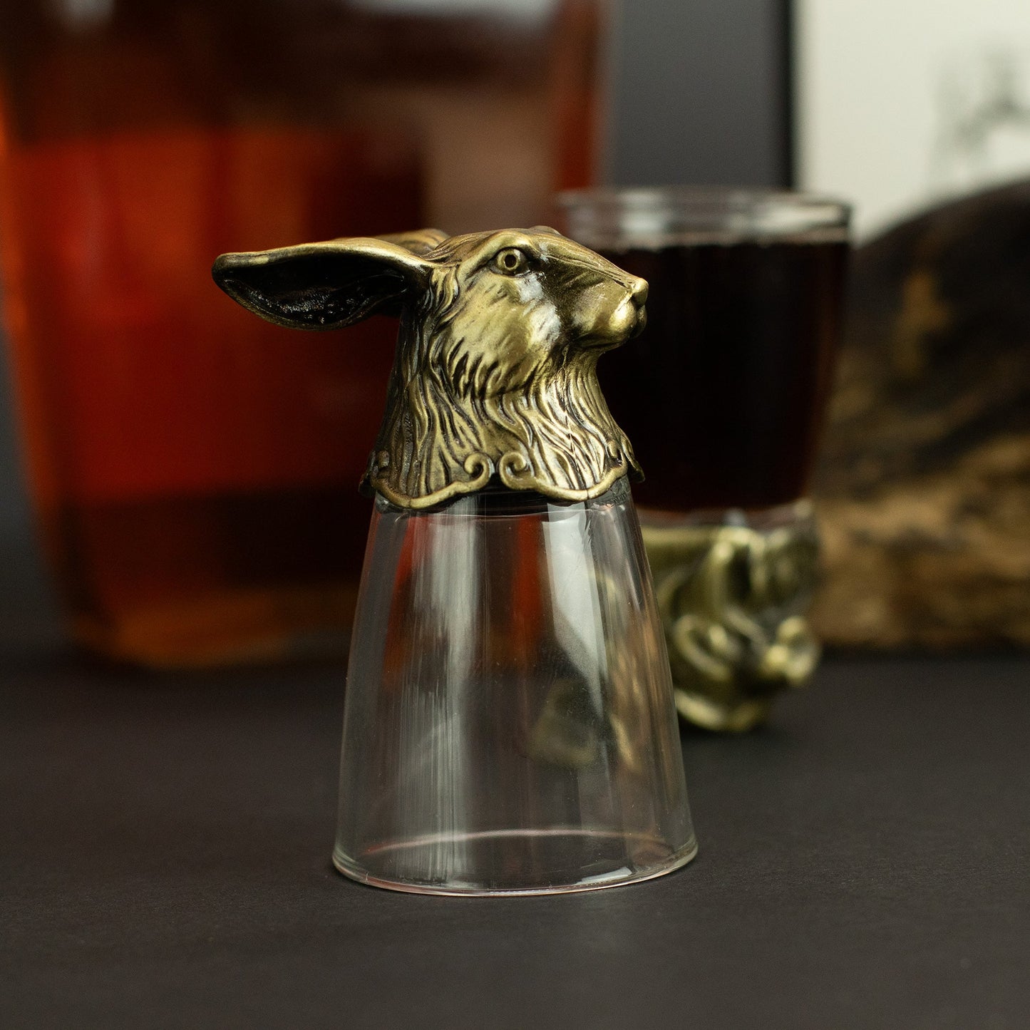 Set of 12 x 25ml Mystical Forest Creatures Glasses - Antique Bronze product packaging on clean background from Quintessential Holistic Health Ltd