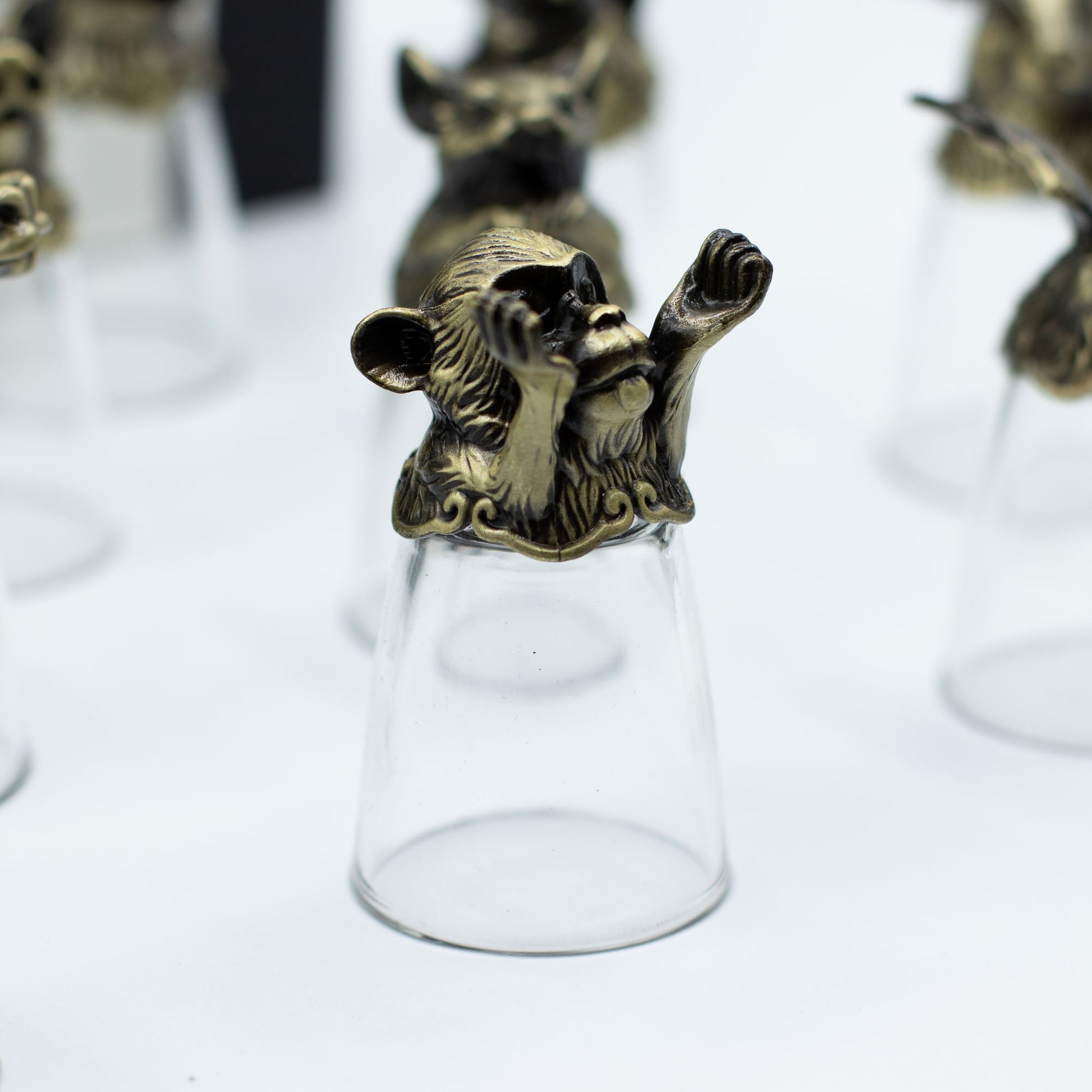 Set of 12 x 25ml Mystical Zodiac Creatures Glasses - Antique Bronze product packaging on clean background from Quintessential Holistic Health Ltd
