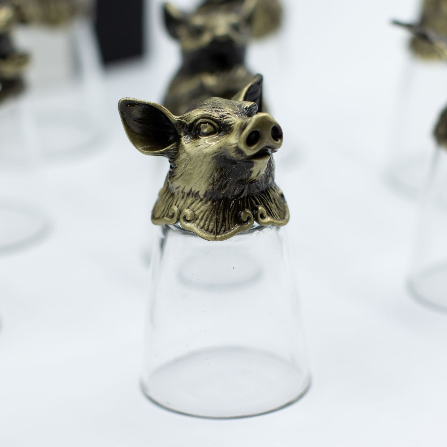Set of 12 x 25ml Mystical Zodiac Creatures Glasses - Antique Bronze product packaging on clean background from Quintessential Holistic Health Ltd