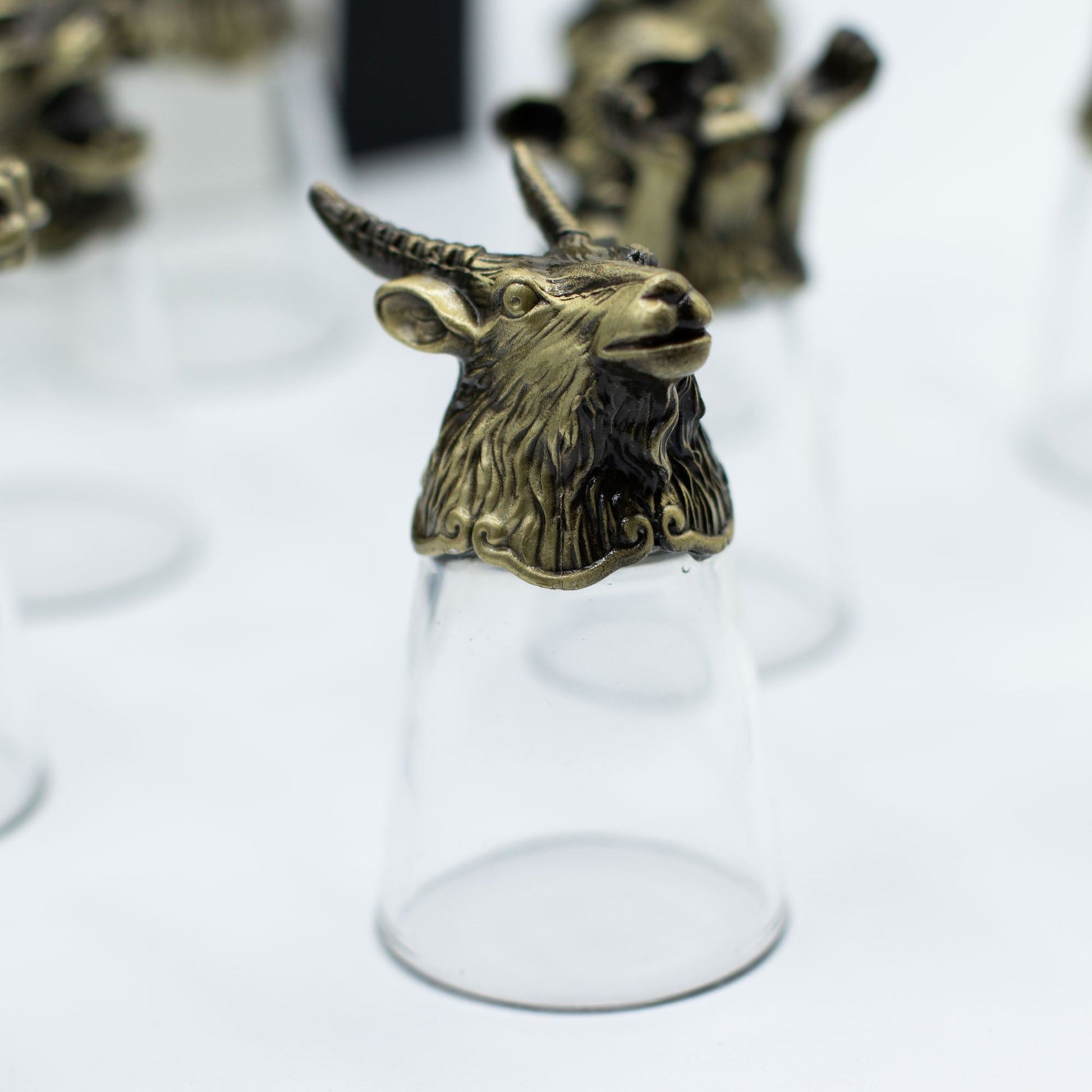 Set of 12 x 25ml Mystical Zodiac Creatures Glasses - Antique Bronze product packaging on clean background from Quintessential Holistic Health Ltd