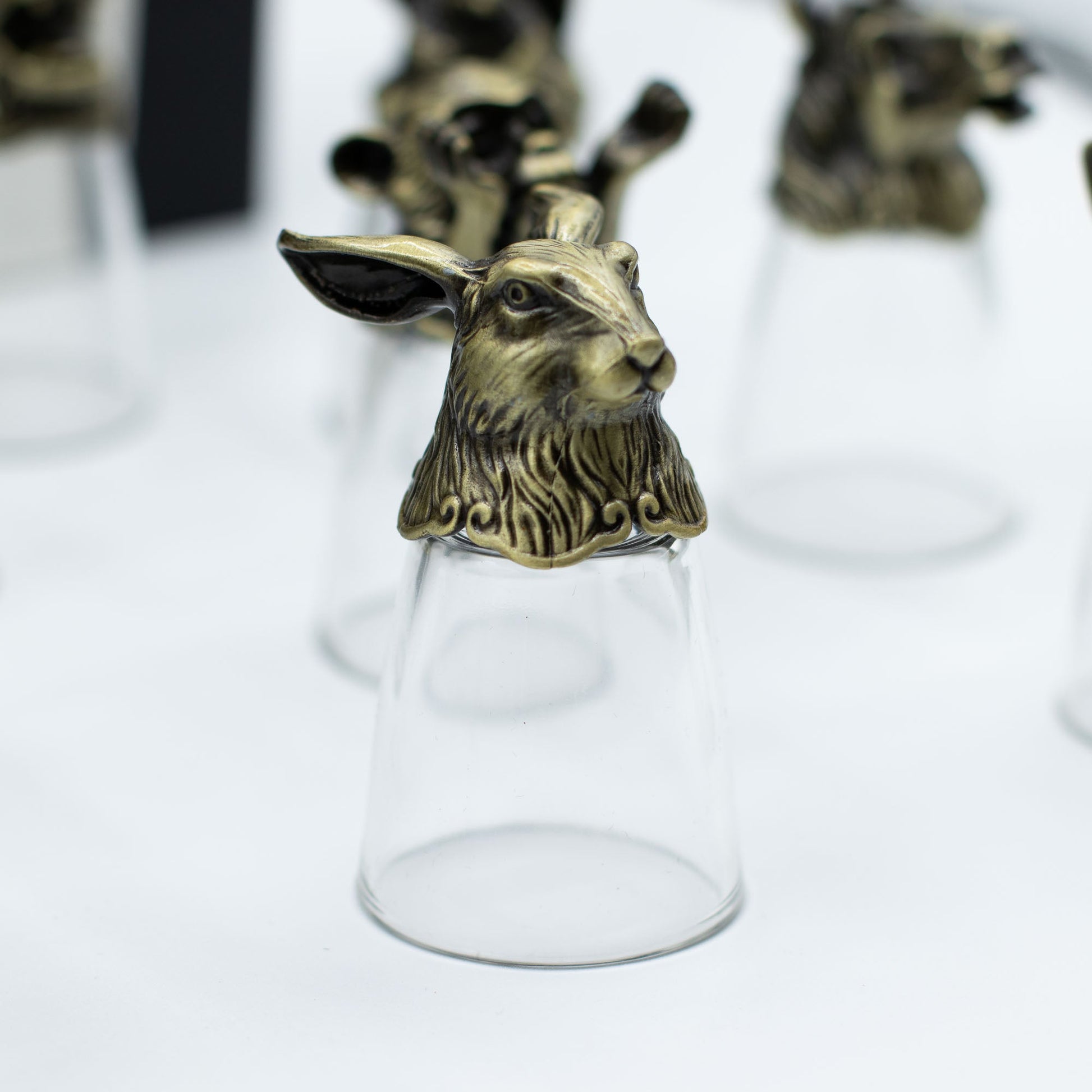 Set of 12 x 25ml Mystical Zodiac Creatures Glasses - Antique Bronze product packaging on clean background from Quintessential Holistic Health Ltd
