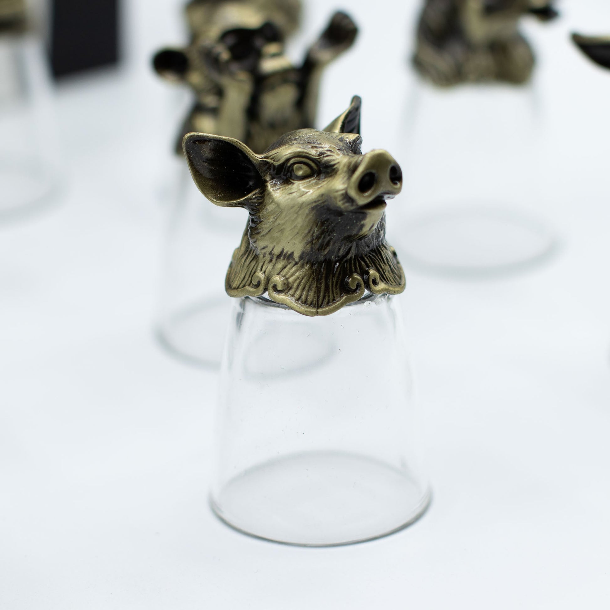 Set of 12 x 25ml Mystical Zodiac Creatures Glasses - Antique Bronze product packaging on clean background from Quintessential Holistic Health Ltd