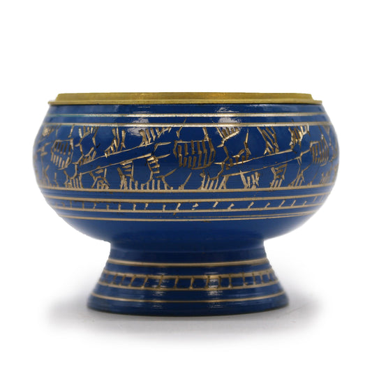 Tall Handmade Brass Charcoal Burner Jar - Third Eye Chakra - main product image from Quintessential Holistic Health Ltd UK